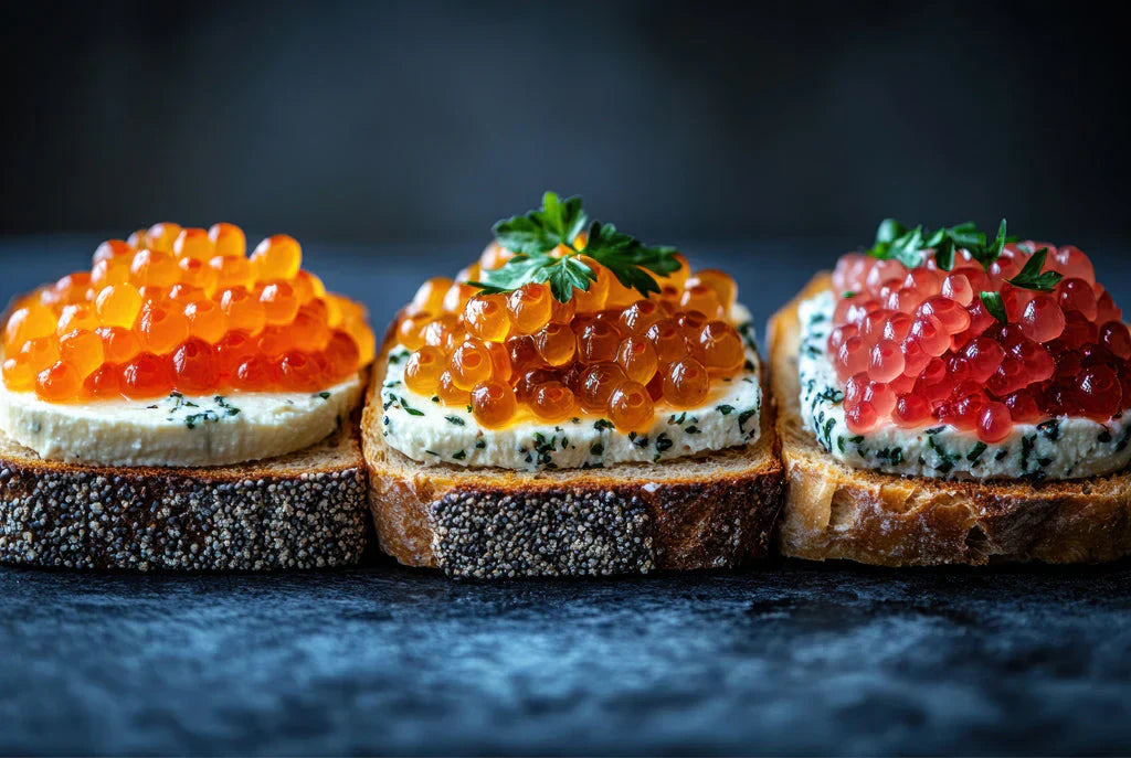 Tipos de huevas de salmón